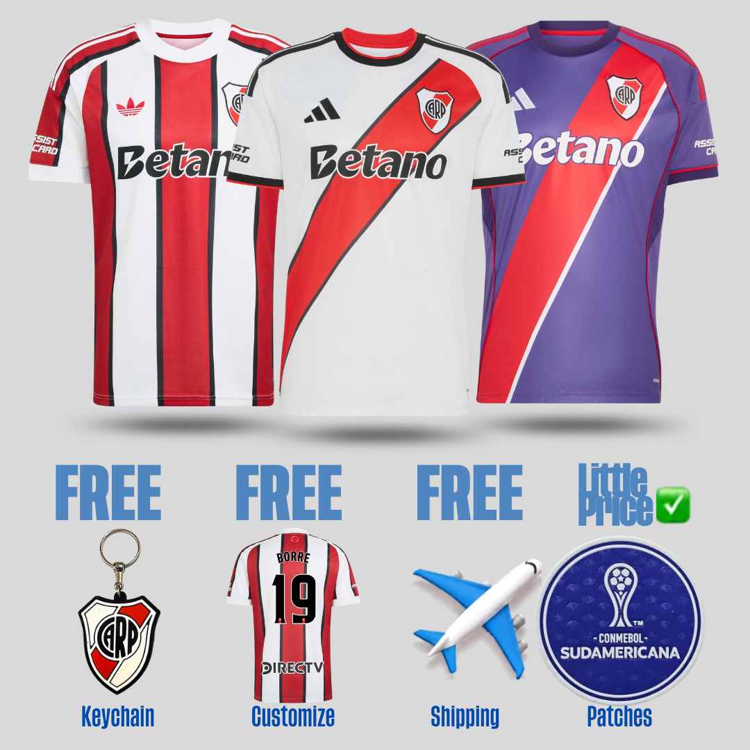 Combo River Plate 26/27 Home, Away and Third Jerseys