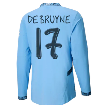 #17 De Bruyne Manchester City Home Jersey 2024/2025 Long Sleeve