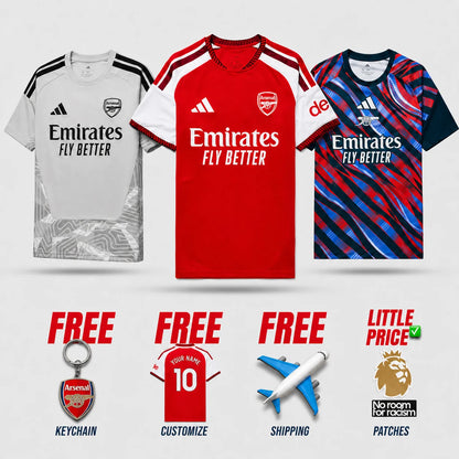 Combo Arsenal 26/27 Home, Pre-Match and Goalkeeper Jerseys