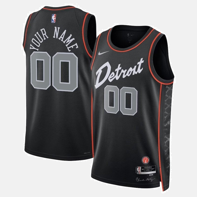 Detroit Pistons Unisex 23/24 NBA Jersey - Black - City Edition