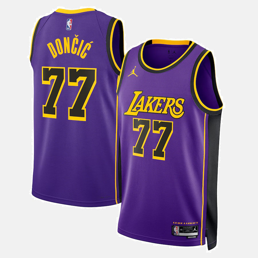 Luka Don������������������i������������������ - Los Angeles Lakers Statement Edition 2024 NBA Jersey - Purple - Unisex