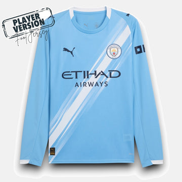 Manchester City Player Home Jersey 2025/26 Long Sleeve