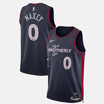 Tyrese Maxey Philadelphia 76ers Unisex 23/24 NBA Jersey - Navy - City Edition